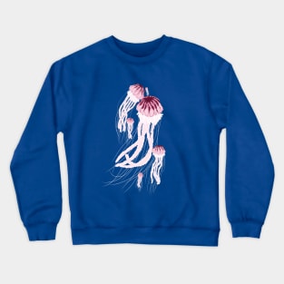 Bloom of Pink Jellyfish - Pacific Sea Nettle Crewneck Sweatshirt